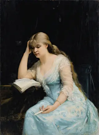 Портрет молодої жінки, що читає (1880)
