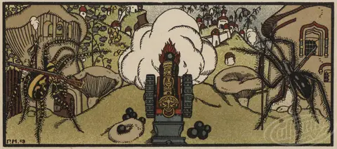 The War of Mushrooms Tale Drawings of Heirhii Narbut 1909
