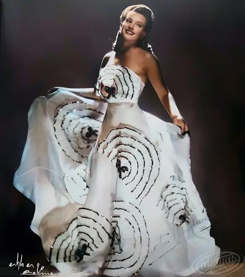 Irena Bohdanova in a dress