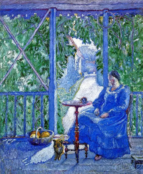 На терасі.