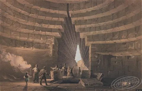 The interior of the "Tomb of Mithridates, near the Lazaretto of Kerch" renamed as "Royal Kurgan" by you know who, a monumental burial mound located in Kerch, Crimea