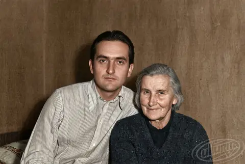 Olena Stepaniv with her son Yaroslav Dashkevych, 1958