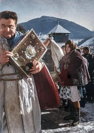 Priest with a psalm during Easter