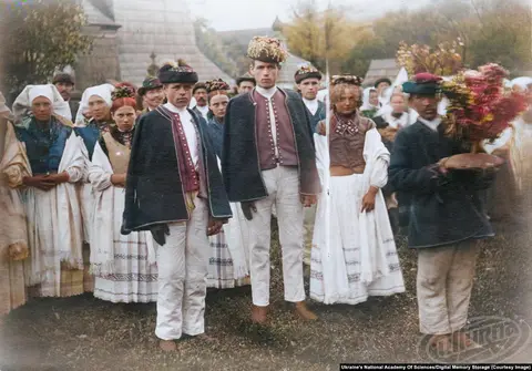 A wedding ceremony is immortalized in a print found in Fedir Vovk's personal archive.
