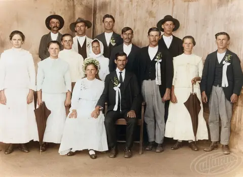 Wedding family photo of the first immigrants from Ukraine in Brazil
