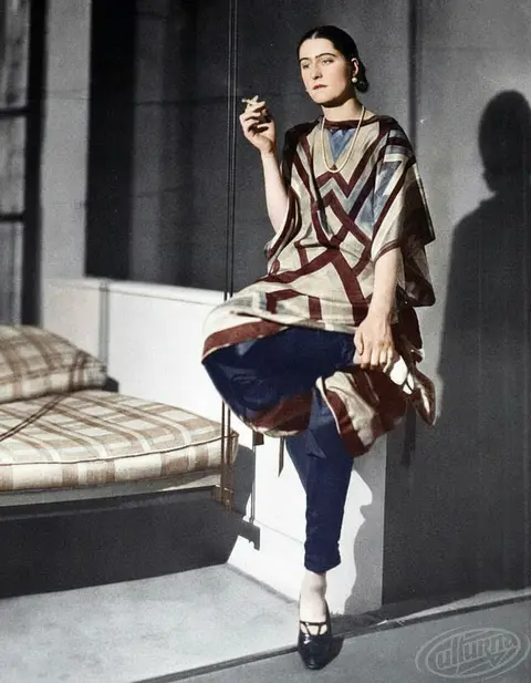 The cape was created by Sonia Delaunay
