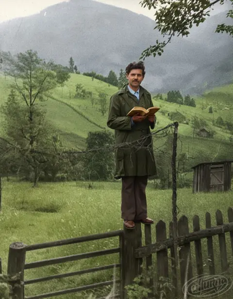A man on a fence