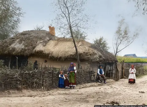 Village houses in Ukraine in the late 1800s or early 1900s