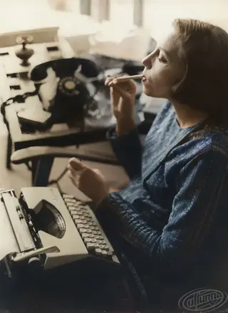 Clarice Lispector with a cigarette