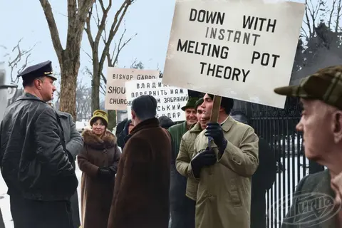 Parishioners arrived, to protest the changes made to the church calendar in Chicago