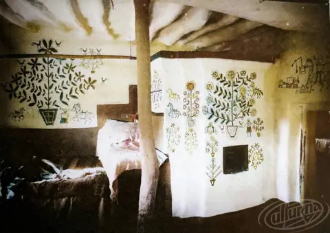 Ukrainian ethnic house interior