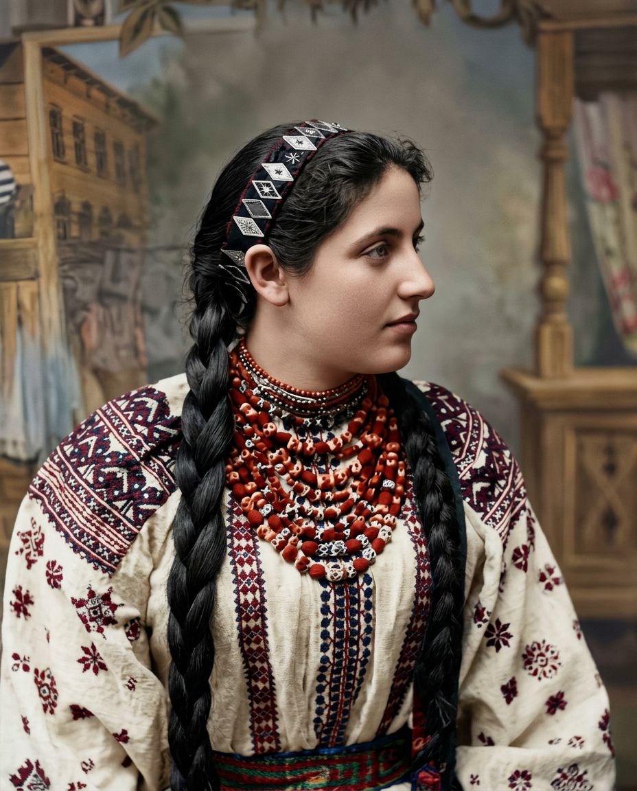 Solomiya Krushelnytska — profile with braid in a vyshyvanka | Ukraine ...